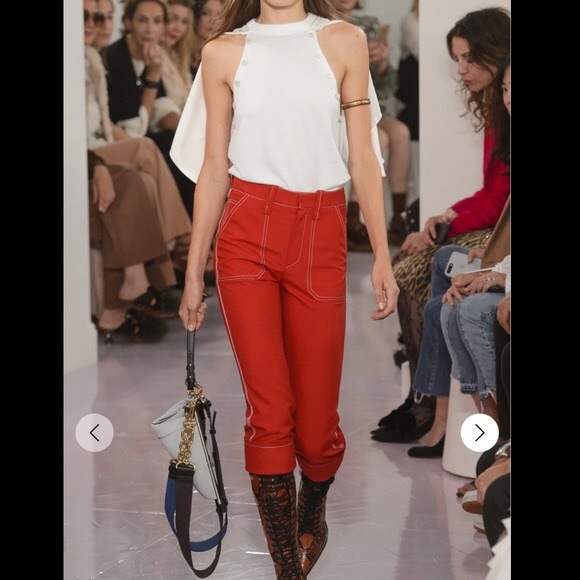 Chloe Ivory Cape-effect Jersey And Wool Top - Picture 3 of 12